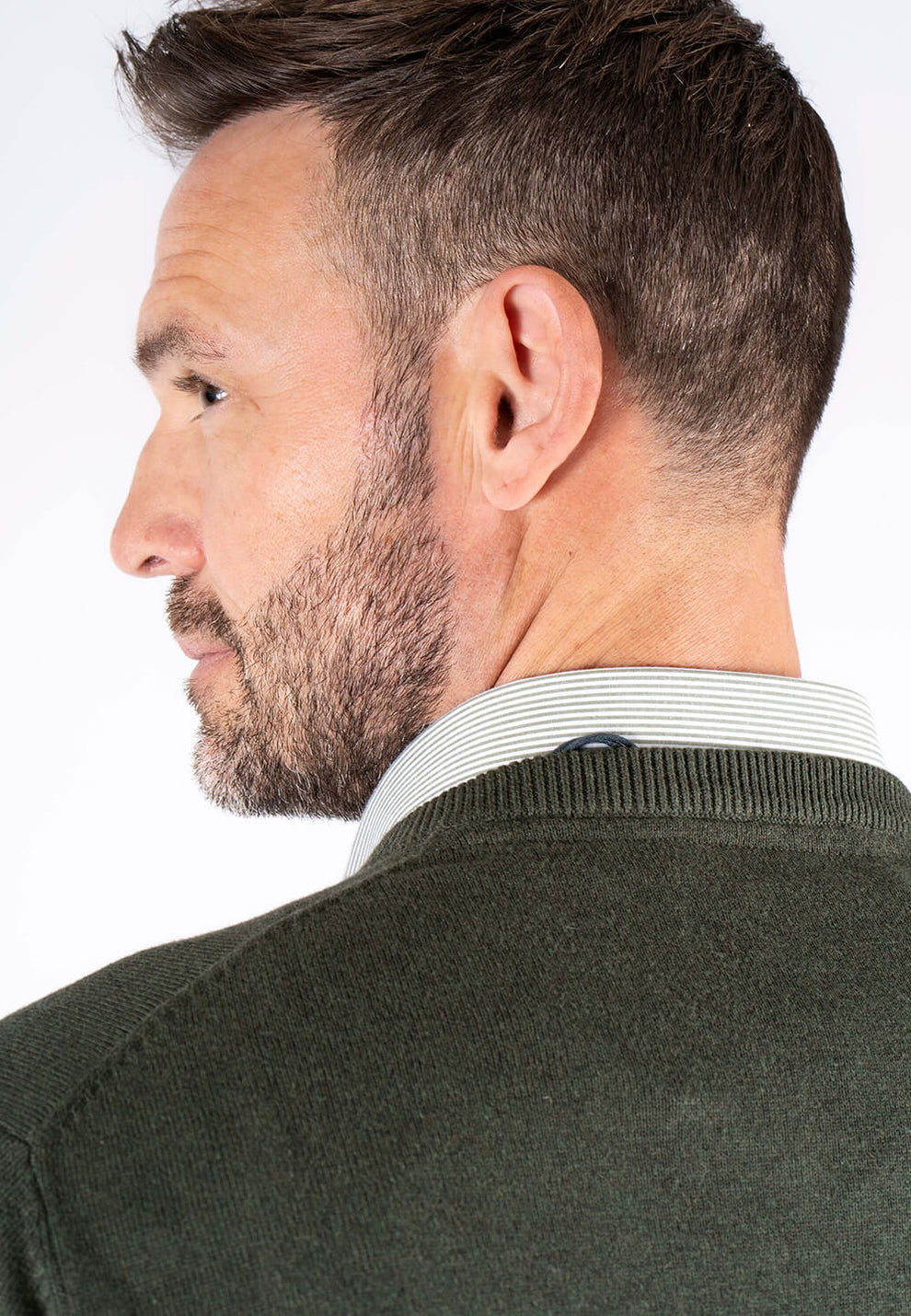 Pre End Malcom V Knitwear Old Green Melange