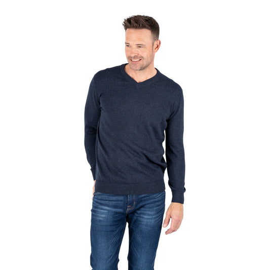 Pre End Malcom V Knitwear Dark Navy Mix