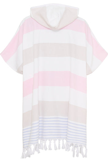 Sea Ranch Beach Poncho Håndklæde 8006 Multistripe Pink