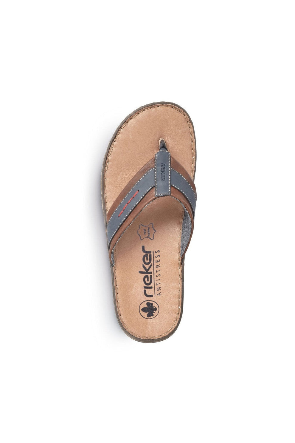 Rieker M Sandal m Tåsplit Blå Brun
