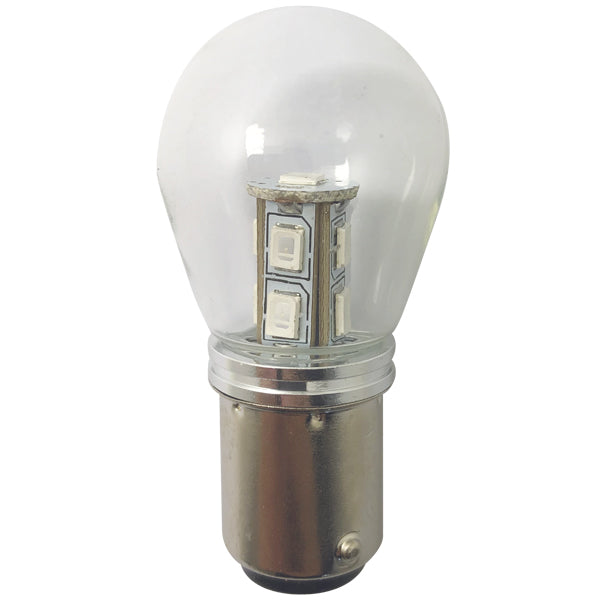 1852 LED lantern pære BAY15D Ø25x48mm 10-36Vdc grøn, 2 stk