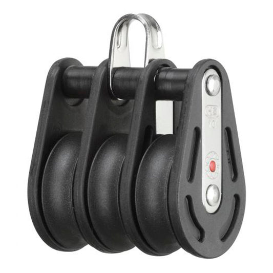 Blok fiber 3-sk. m/svirvel & kuglelejer