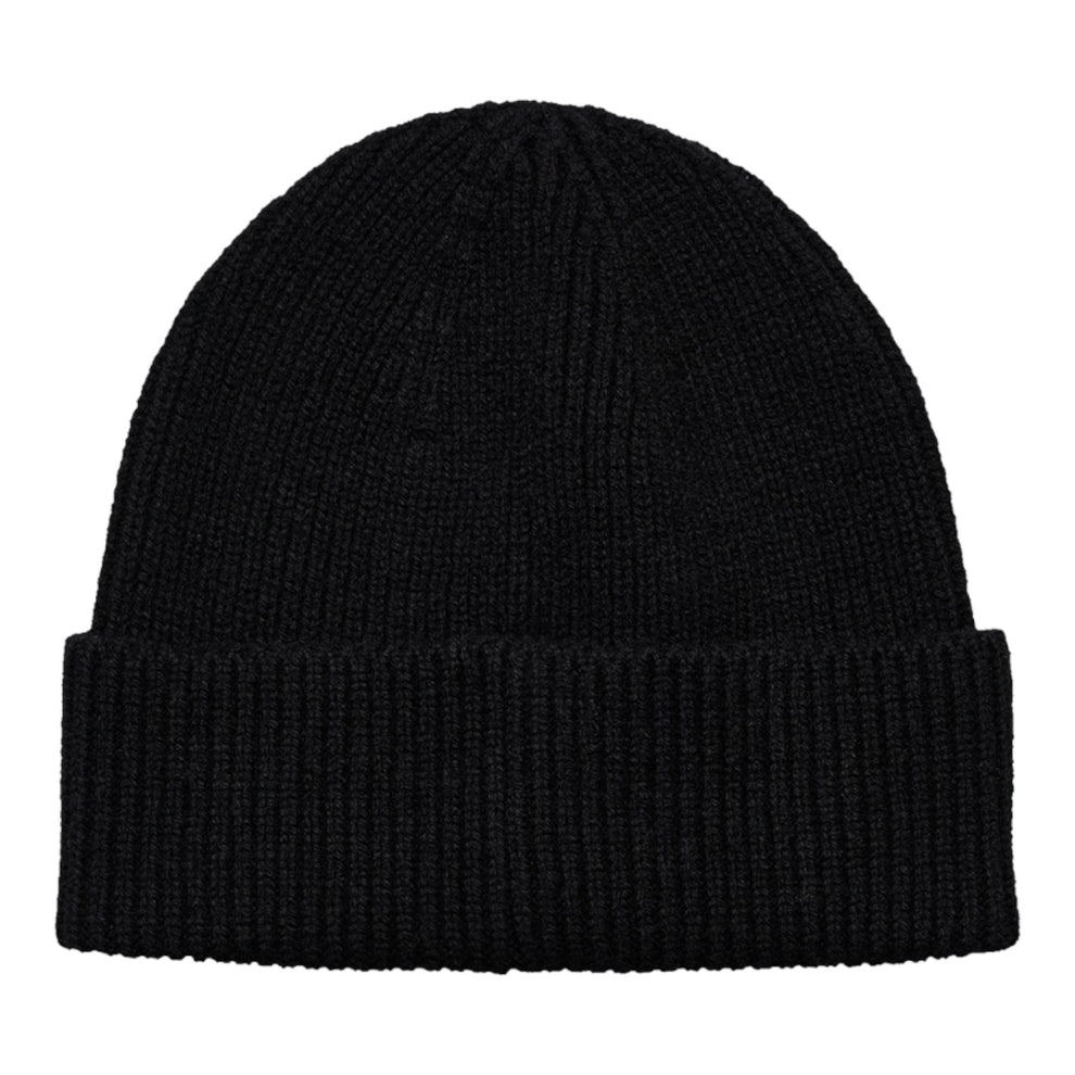 Halo Wool Rib Beanie Black