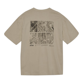 Halo Graphic Boxy T-Shirt Oyster Grey Asphalt
