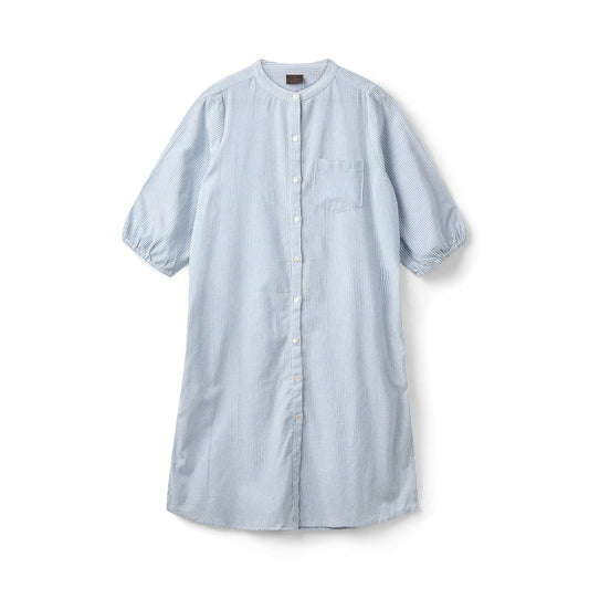 Kopenhaken W Bergamo Skjortekjole Stripe Light Blue Melange