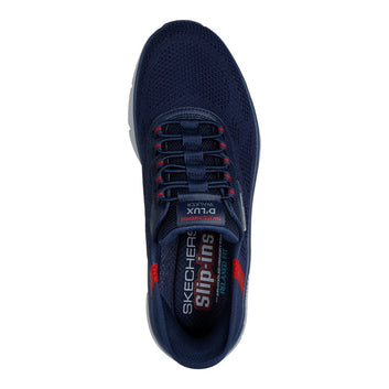 Skechers M Mens D'lux Walker Slip Ins Navy /Red