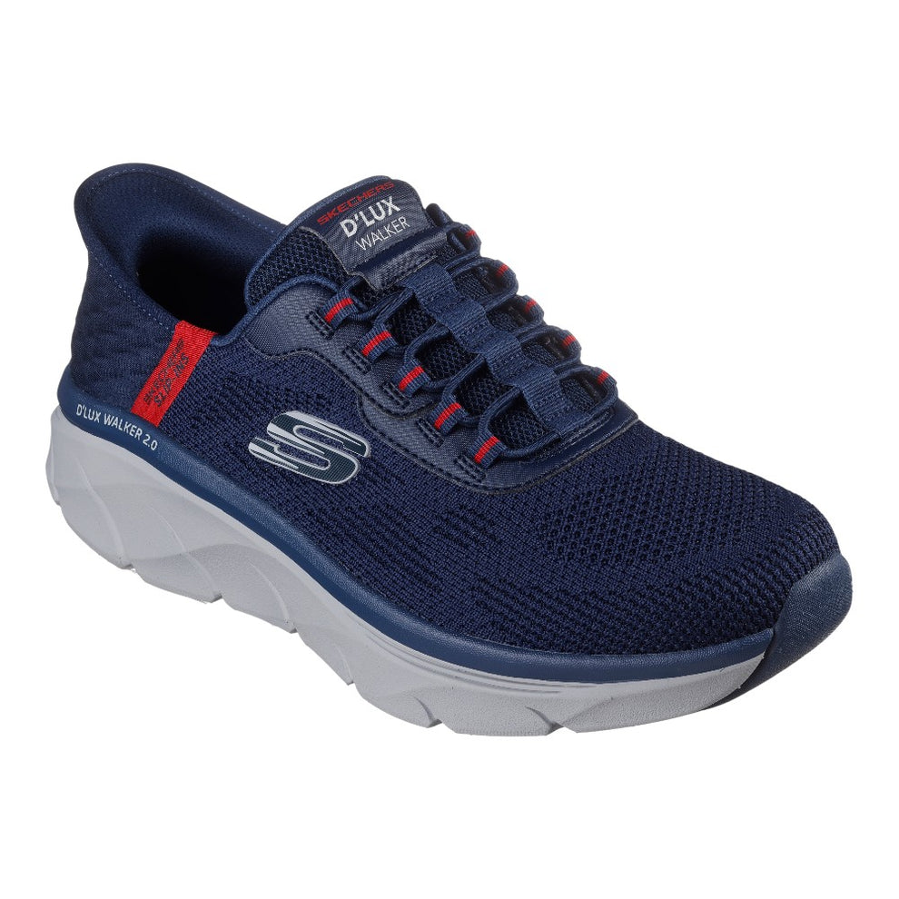 Skechers M Mens D'lux Walker Slip Ins Navy /Red