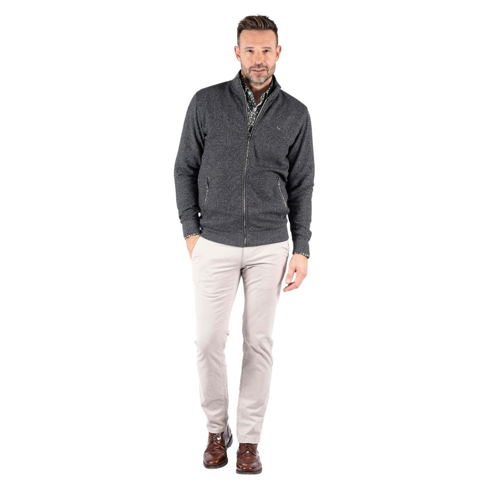 Pre End Alf C Sweat Cardigan Jet Black