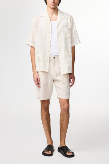 NN07 M Crown Hør Shorts 1454 Oat