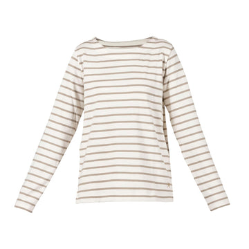 Blue Sportswear Donna Striped Blouse Ecru W/Khaki