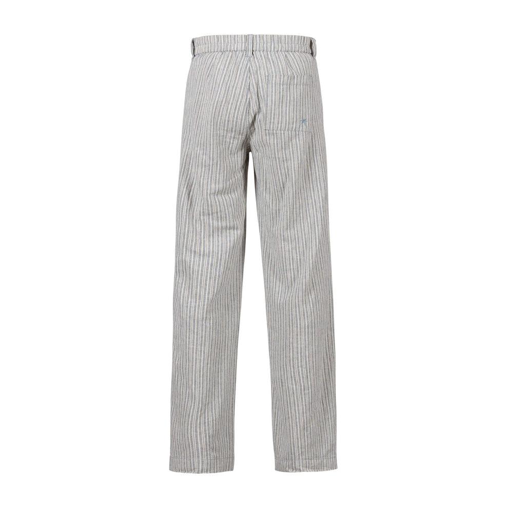 Blue Sportswear Deleste Striped Cot/Lin Trousers Iron Blue W/Chalk