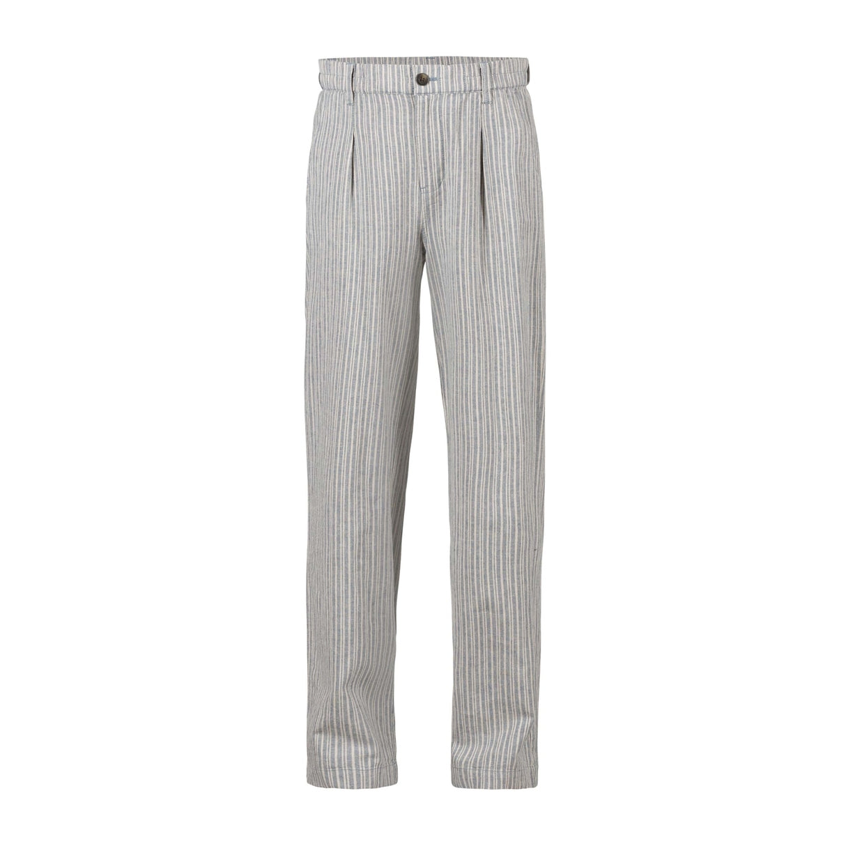 Blue Sportswear Deleste Striped Cot/Lin Trousers Iron Blue W/Chalk