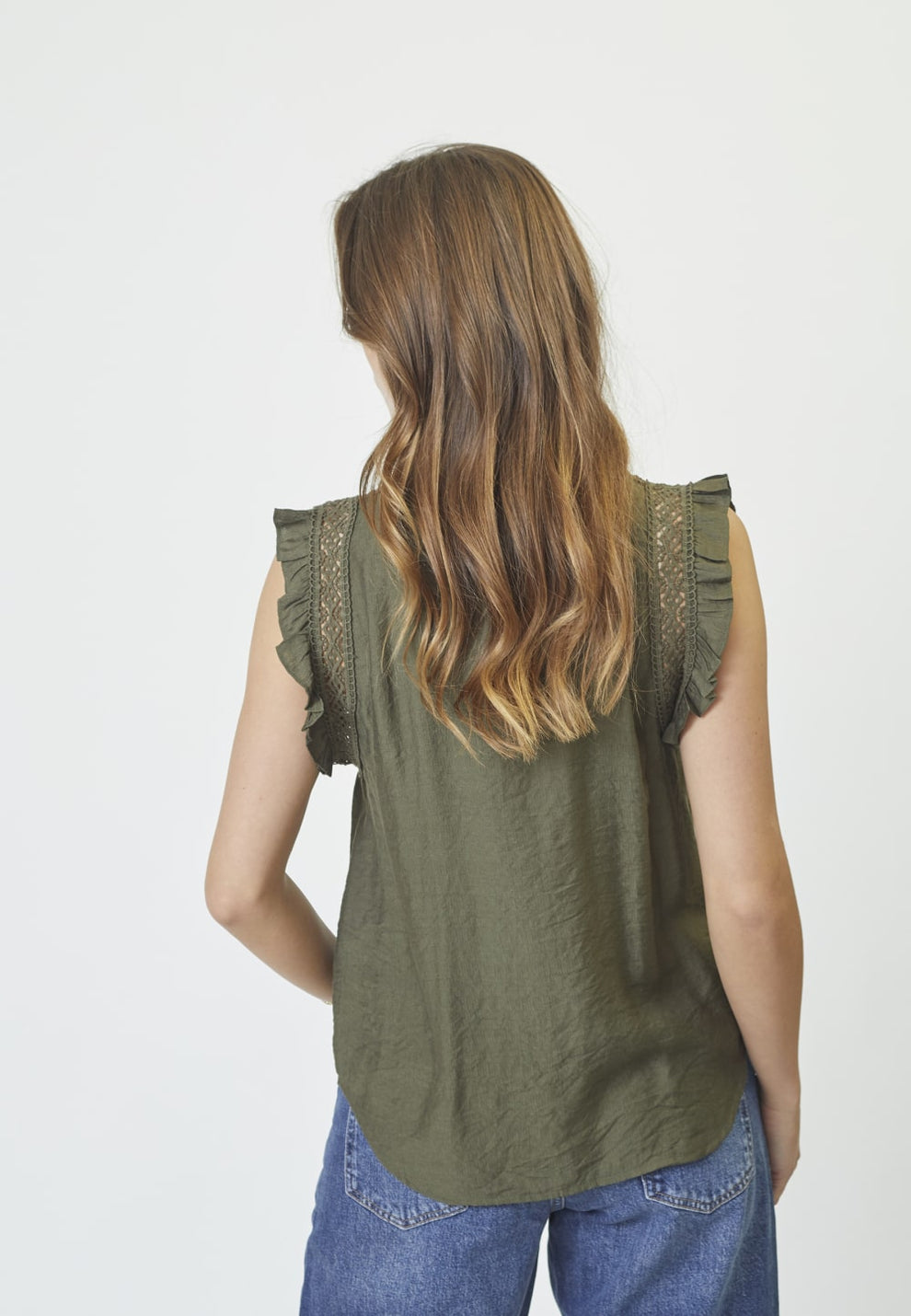 Co´Couture W Caryn Frill Top Army