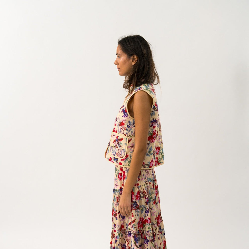 Lollys Laundry Carol Vest Flower Print