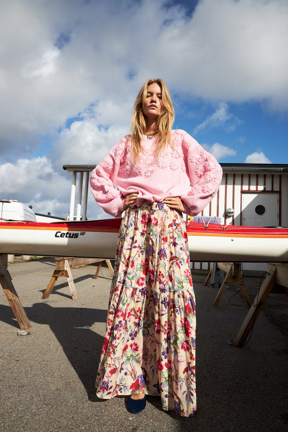 Lollys Laundry Sunset Maxi Skirt Flower Print