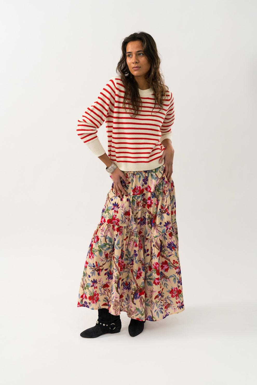 Lollys Laundry Sunset Maxi Skirt Flower Print