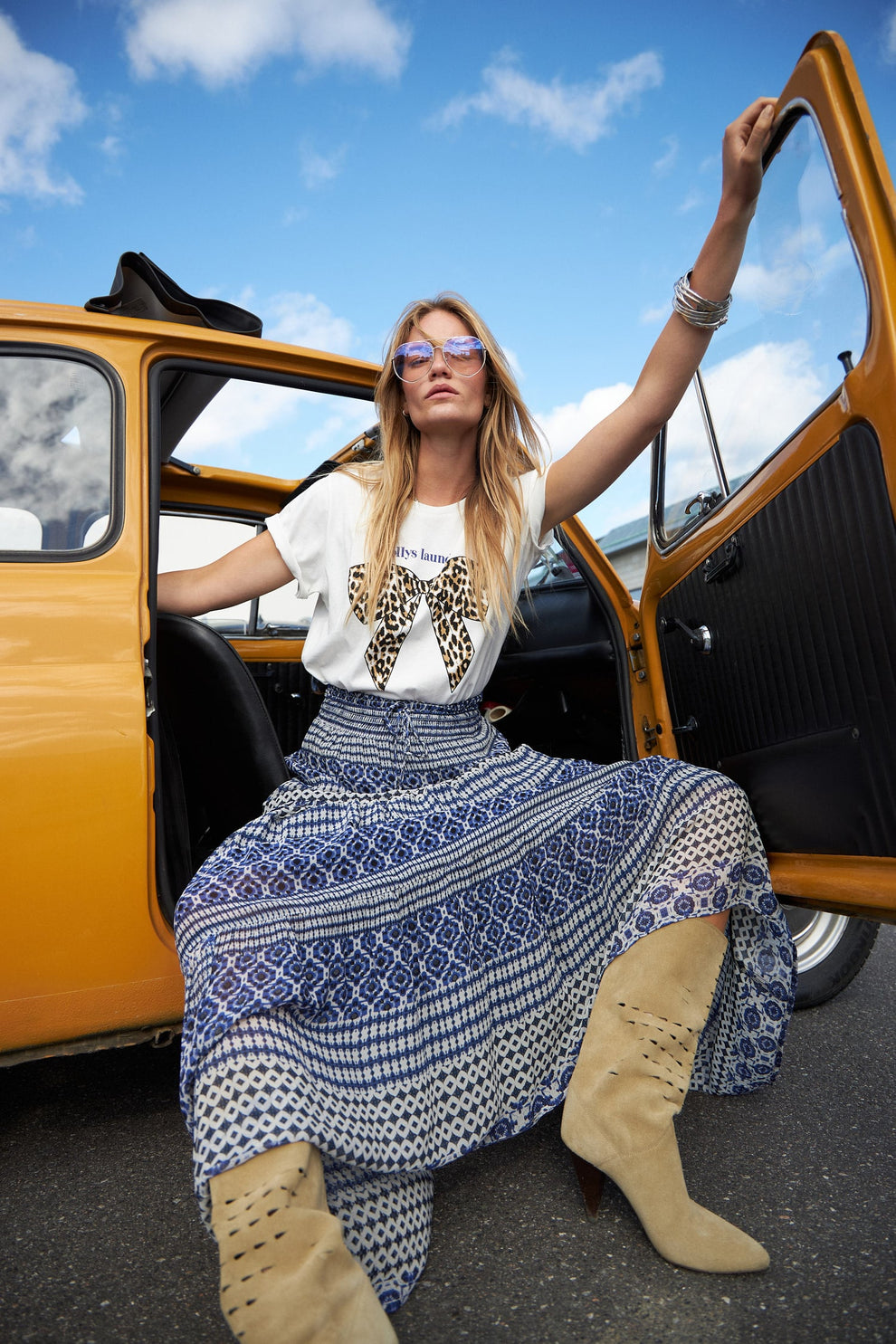 Lollys Laundry W Diamond Maxi Skirt Blue