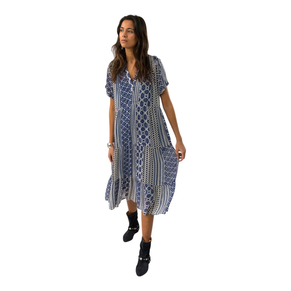 Lollys Laundry W Freddy Midi Dress SS Blue