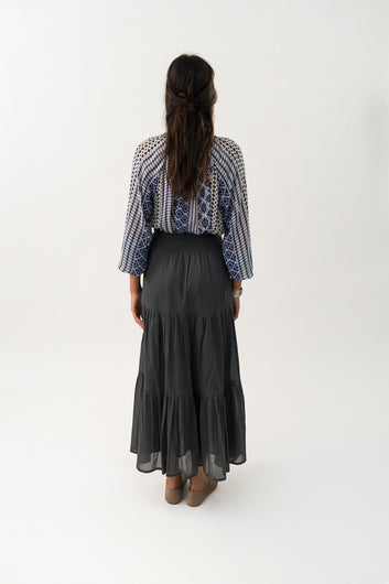 Lollys Laundry DiamondLL Maxi Skirt Washed Black