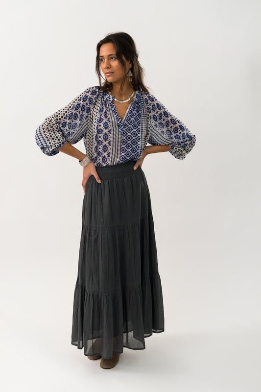 Lollys Laundry DiamondLL Maxi Skirt Washed Black