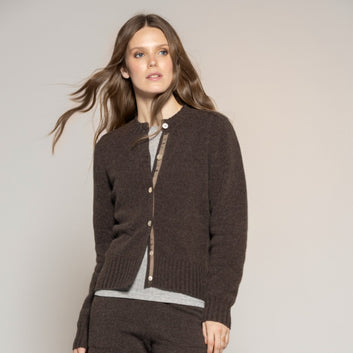 Blue Sportswear Cara Wool Cardigan Chocolate-Melange