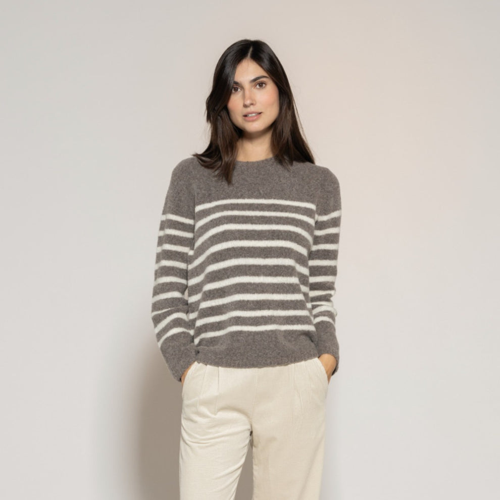 Blue Sportswear Fallula Bouclé Knit Light Chocolate W/Cream