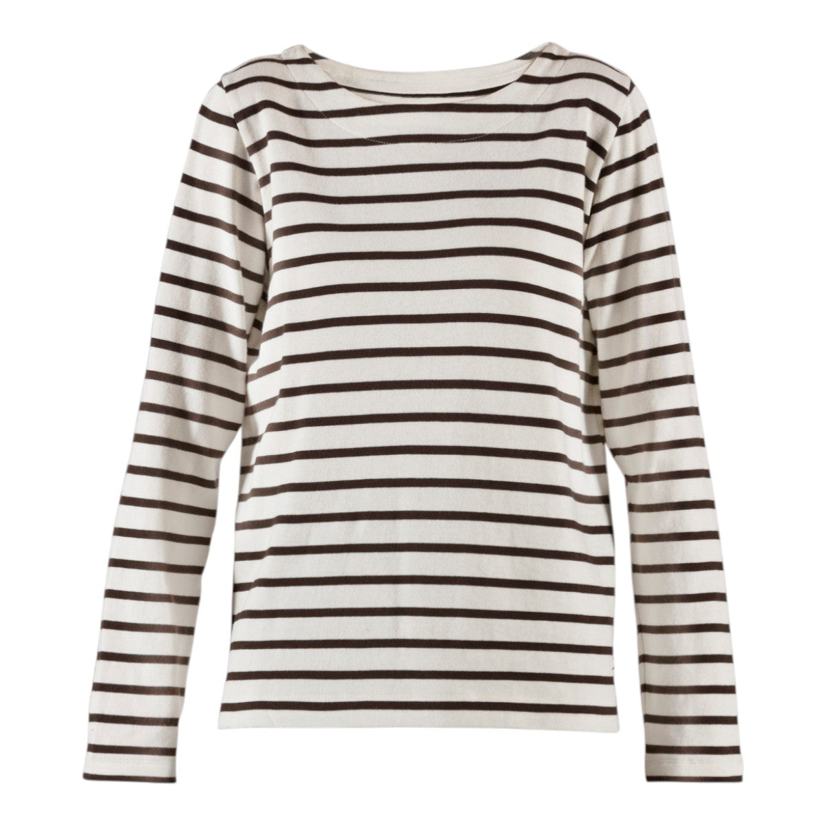 Blue Sportswear Donna Striped Blouse Ecru W/Chocolate