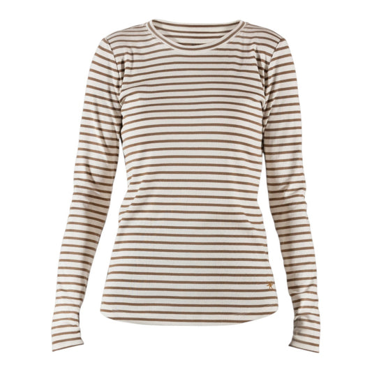 Blue Sportswear Ditte Ls Striped Rib Tee Ecru W/Cognac