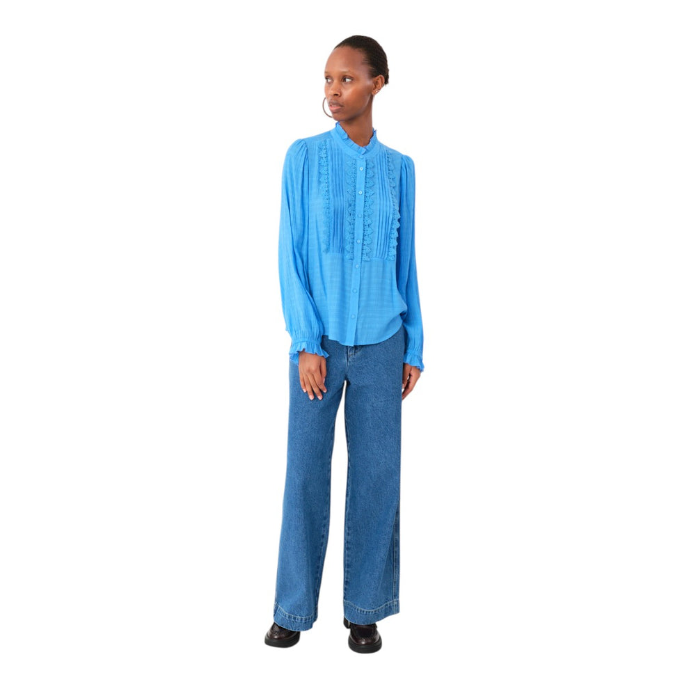 Lollys Laundry W Ariel Long Sleeve Shirt Neon Blue