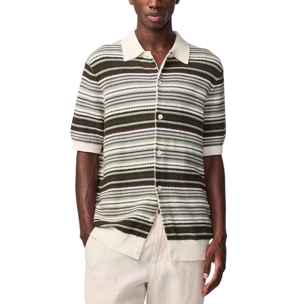 NN07 Nolan Polo Cardigan 6686 Green Stripe
