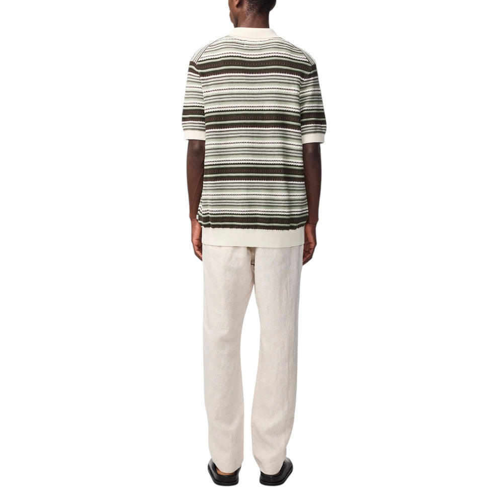 NN07 Nolan Polo Cardigan 6686 Green Stripe