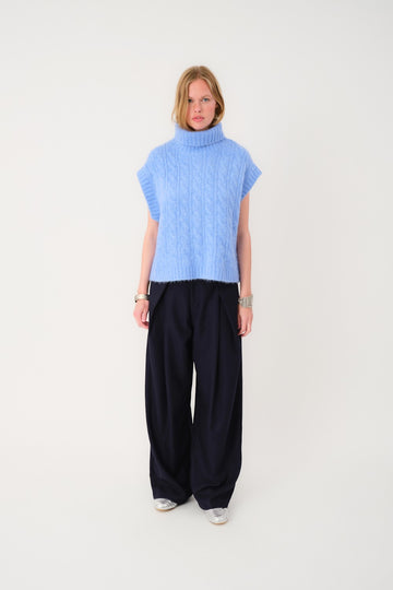 Lollys Laundry W Fresnoll Knit Vest Sl Blue