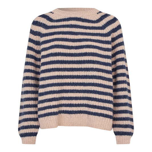 Lollys Laundry W Binall Knit Jumper Ls Dark Blue