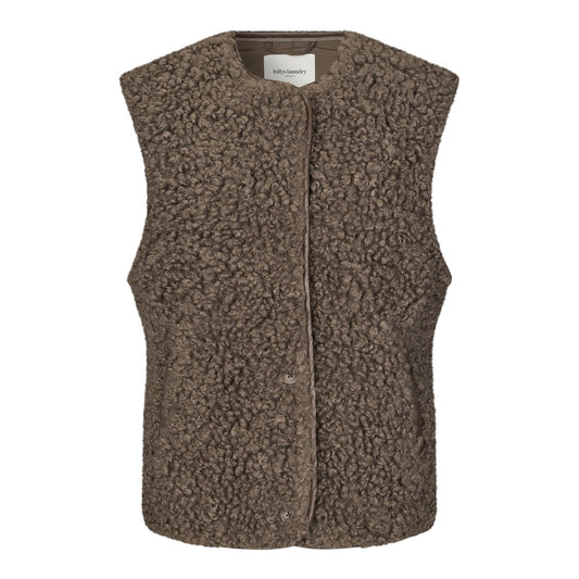 Lollys Laundry W Vadall Vest Sl Dark Mokka