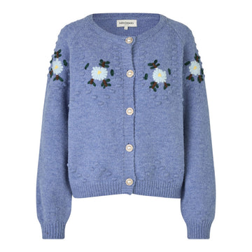 Lollys Laundry W Gracelynn Knit Cardigan Blue Melange