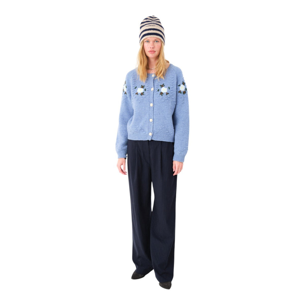 Lollys Laundry W Gracelynn Knit Cardigan Blue Melange