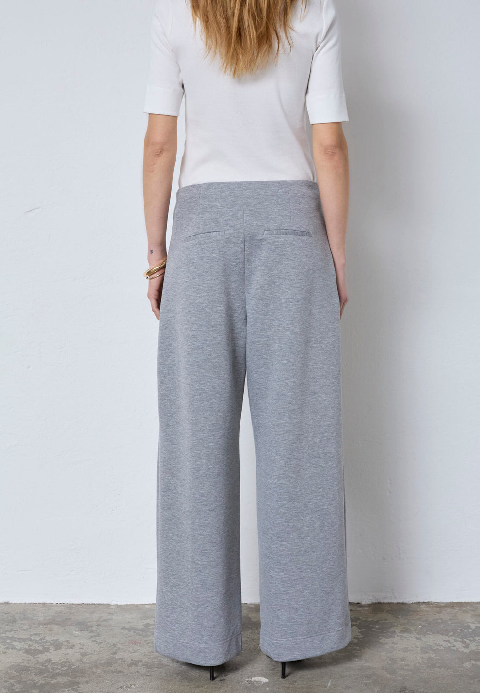 Co´Couture Lancecc Pleat Sweatpant Grey Melange