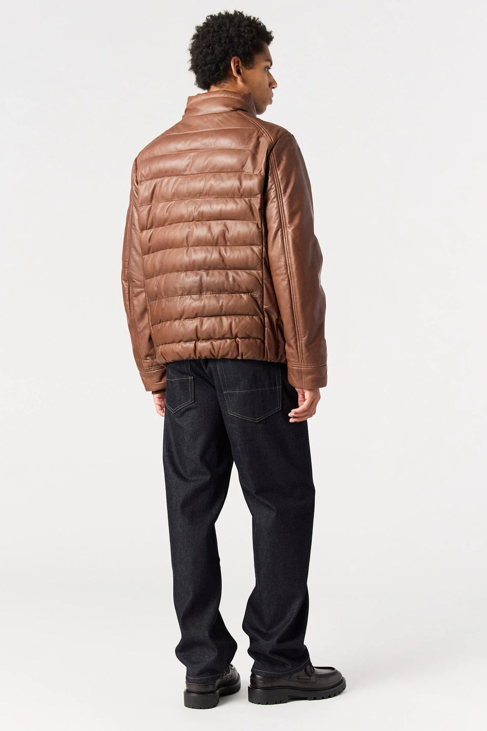 Parajumpers M Ernie Padded Læderjakke Chestnut
