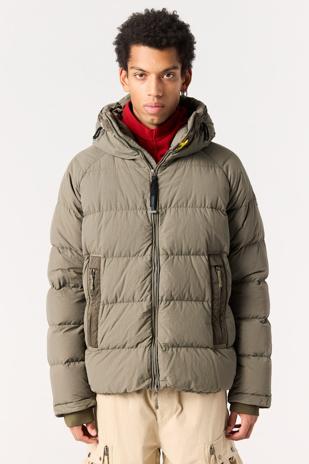 Parajumpers M Norton Hooded Dowv Jacket Olive Grey