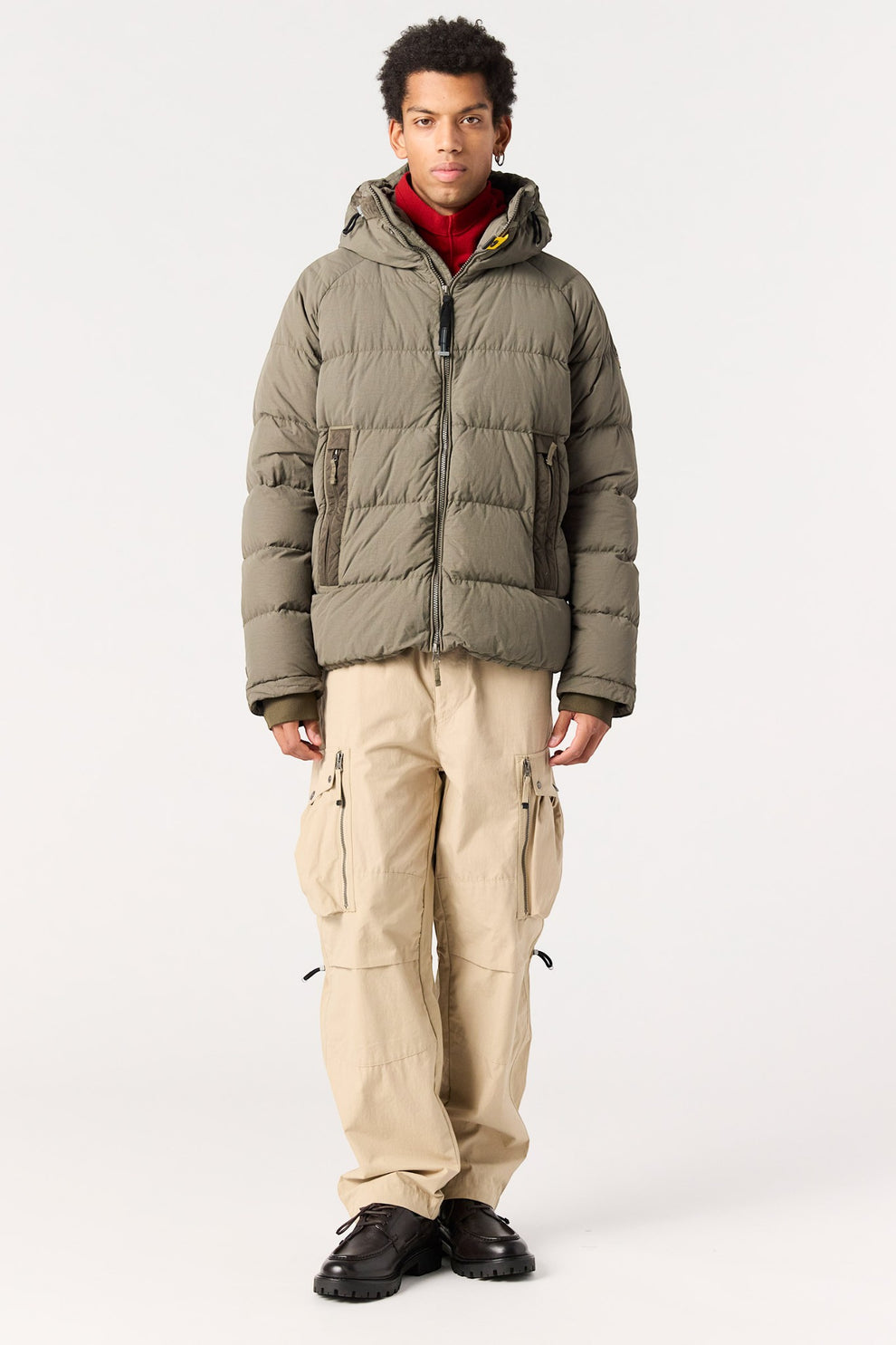 Parajumpers M Norton Hooded Dowv Jacket Olive Grey
