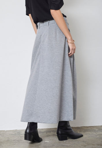 Co´Couture Lancecc Pleat Skirt Grey Melange