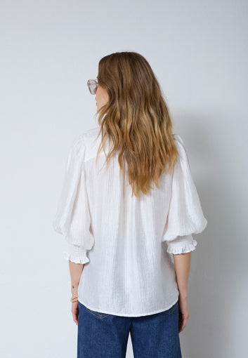 Co´Couture Tassycc Lace Ss Shirt White