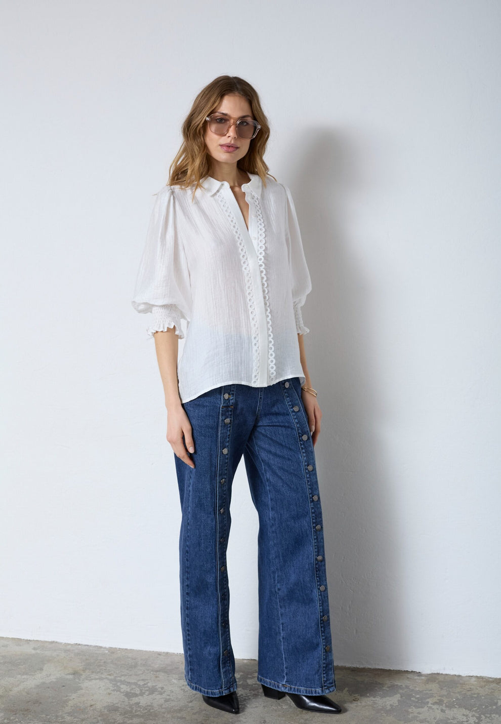 Co´Couture Tassycc Lace Ss Shirt White