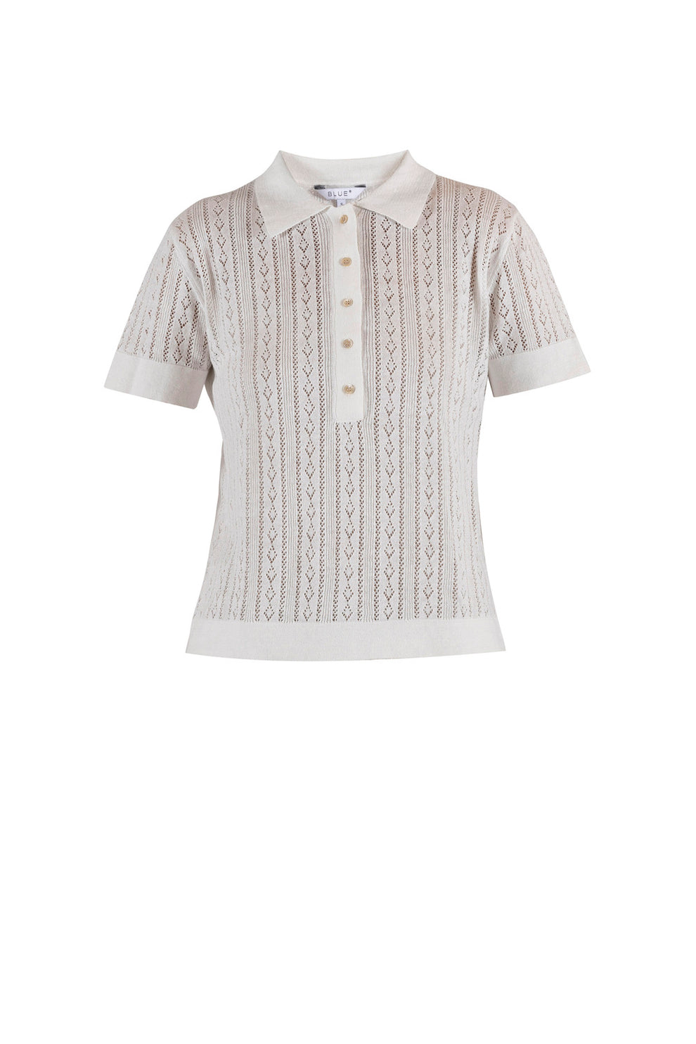 Blue Sportswear Lina Linen Polo Tee White