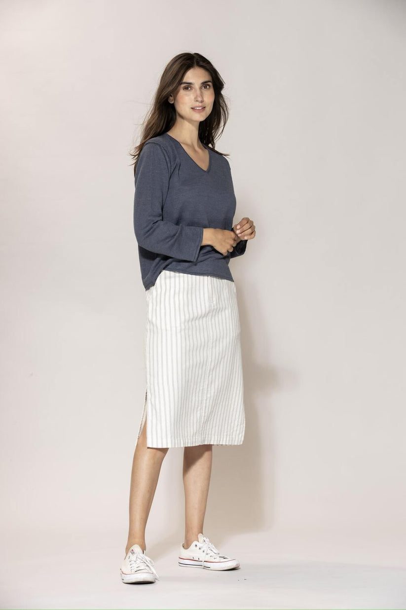 Blue Sportswear Lea Linen Blouse Dusty Navy