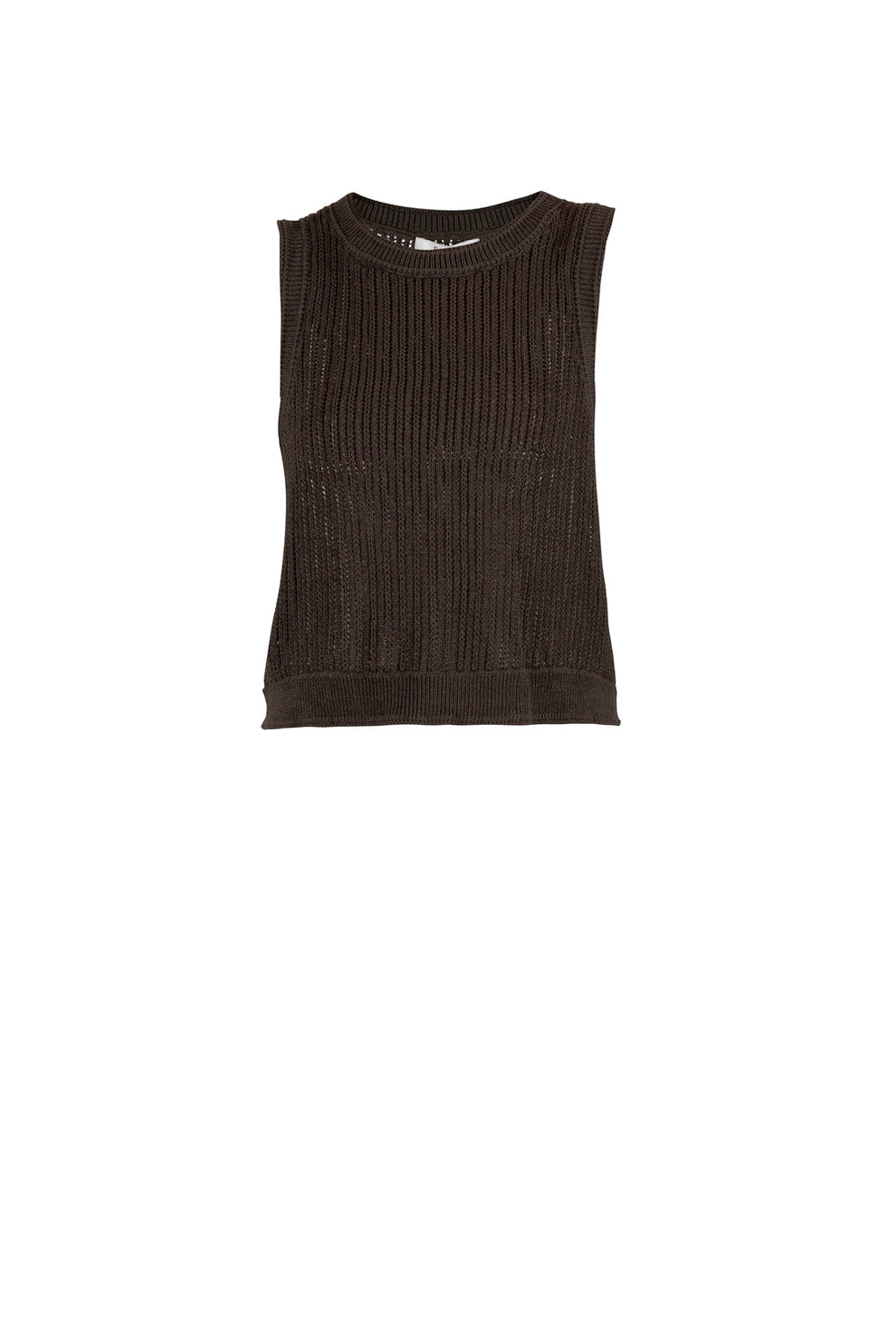 Blue Sportswear Line Linen Knit Top Coffee