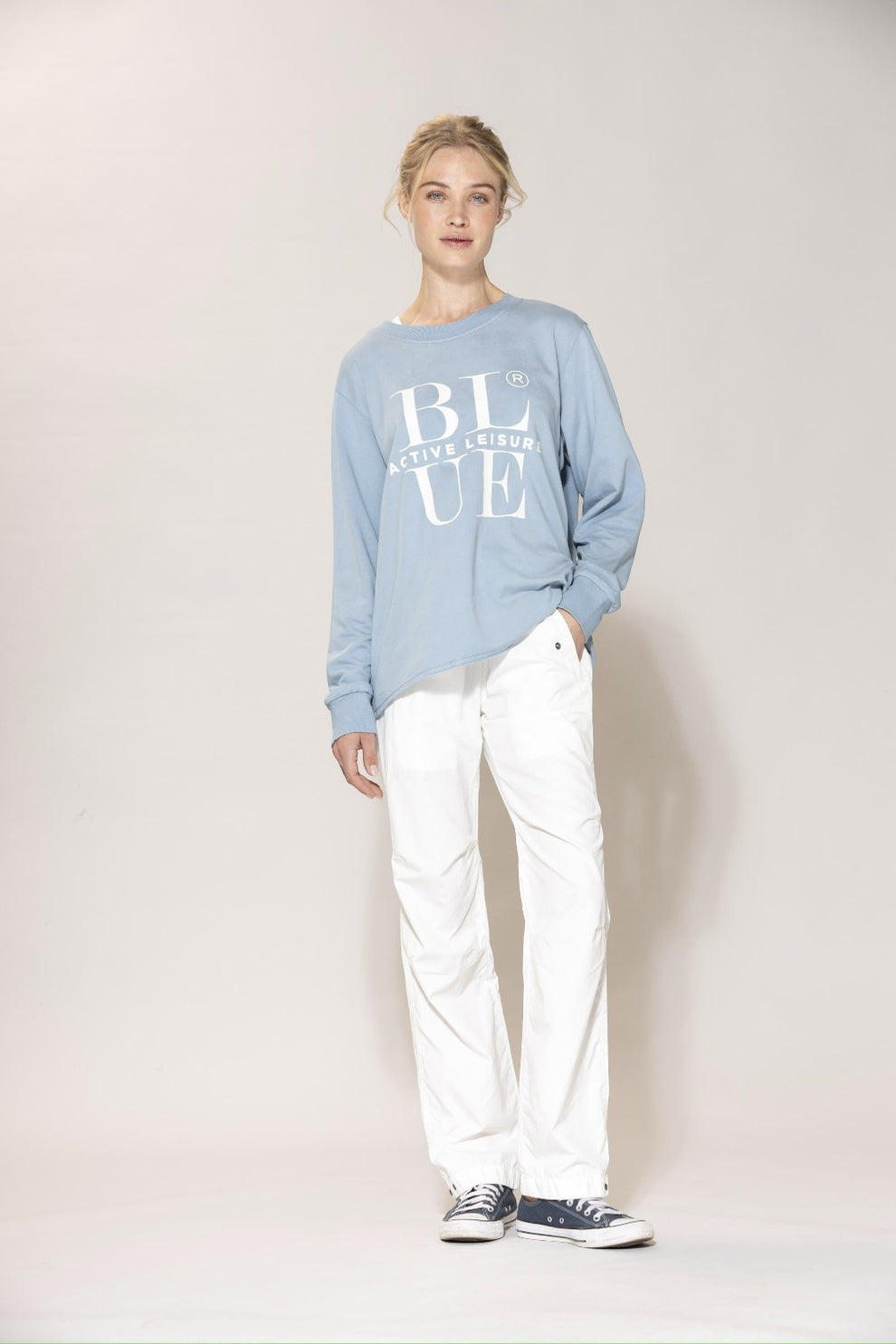 Blue Sportswear W Joanna Crewneck Sweat Dark Skyblue