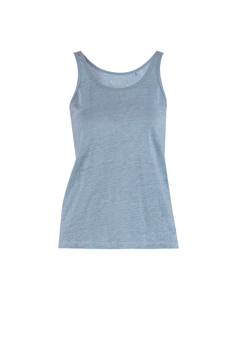 Blue Sportswear Doris Linen Top Dark Skyblue