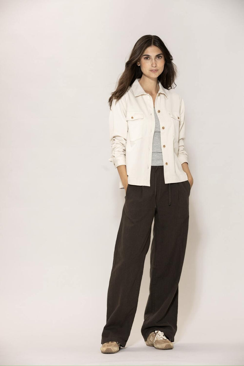 Blue Sportswear Luca Linen Trousers Coffee