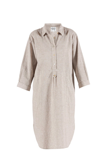 Blue Sportswear Liv Linen Shirt Dress Chalk-Melange